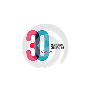 30 Year Anniversary Vector Template Design Illustration