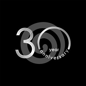 30 Year Anniversary Vector Template Design Illustration