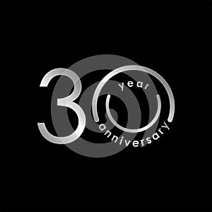 30 Year Anniversary Vector Template Design Illustration