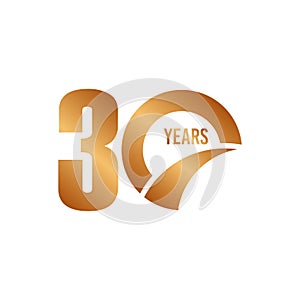 30 Year Anniversary Vector Template Design Illustration