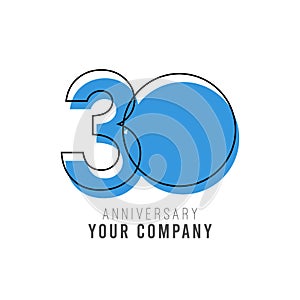 30 Year Anniversary Vector Template Design Illustration