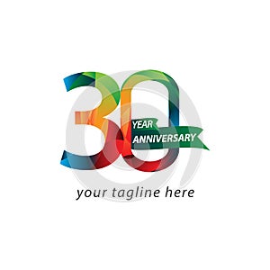 30 Year Anniversary Vector Template Design Illustration