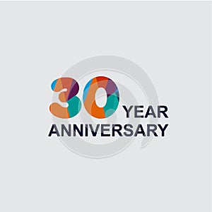 30 Year Anniversary Vector Template Design Illustration