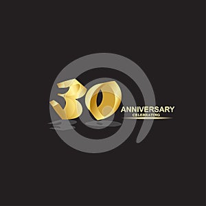 30 Year Anniversary Vector Template Design Illustration