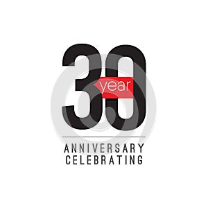 30 Years Anniversary Celebrating Vector Template Design Illustration