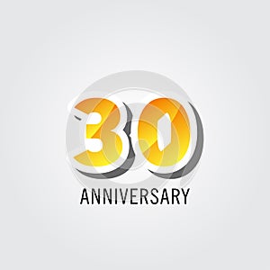 30 Years Anniversary Celebration Logo Vector Template Design Illustration