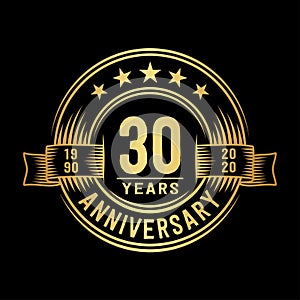 30 years anniversary celebration logotype. 30th years logo. Vector and illustration.