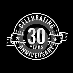 30 years anniversary celebration logotype. 30th years logo. Vector and illustration.