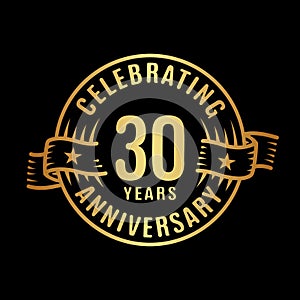 30 years anniversary celebration logotype. 30th years logo. Vector and illustration.