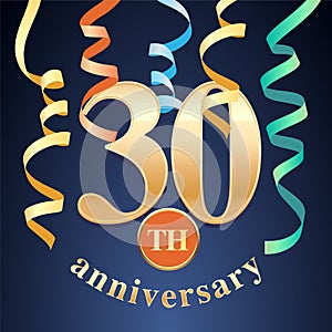 30 years anniversary celebration vector icon, logo