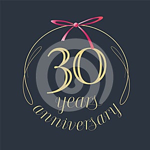 30 years anniversary celebration vector icon, logo