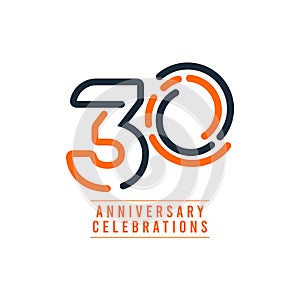 30 Years Anniversary Celebration Vector Template Design Illustration