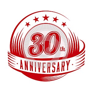 30 years anniversary design template. 30th anniversary celebrating logo design. 30years logo.