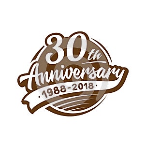 30 years anniversary design template. Vector and illustration. 30th logo.