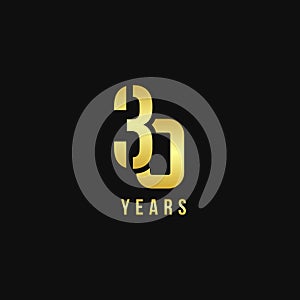 30 Years Anniversary Gold Number Vector Design