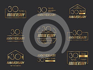 30 years anniversary logo set.