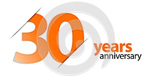30 years anniversary vector icon, logo. Graphic design element with number