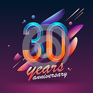 30 years anniversary vector icon, symbol, logo. Graphic background