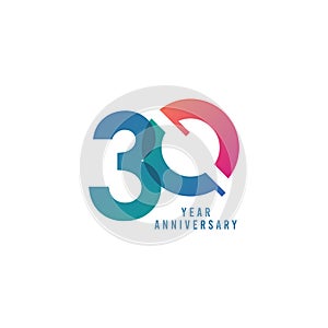 30 Years Anniversary Vector Template Design Illustration