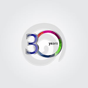 30 Years Anniversary Vector Template Design Illustration