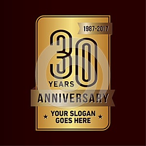 30 years celebrating anniversary design template. 30th logo. Vector and illustration.