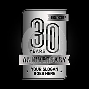 30 years celebrating anniversary design template. 30th logo. Vector and illustration.