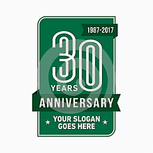 30 years celebrating anniversary design template. 30th logo. Vector and illustration.