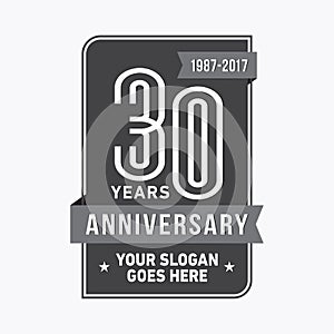 30 years celebrating anniversary design template. 30th logo. Vector and illustration.