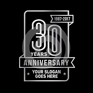 30 years celebrating anniversary design template. 30th logo. Vector and illustration.