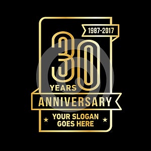 30 years celebrating anniversary design template. 30th logo. Vector and illustration.