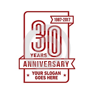 30 years celebrating anniversary design template. 30th logo. Vector and illustration.