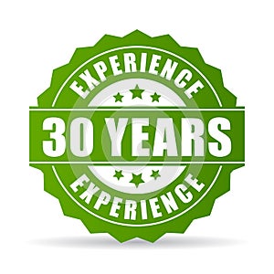 30 years experience vector icon