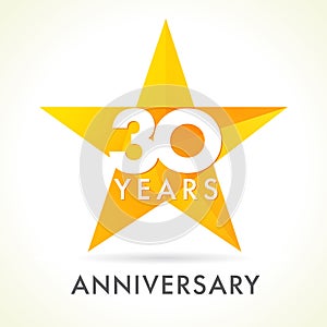 30 years old celebrating star logo.