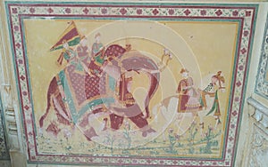 300+ year old Painting in Nahargarh fort - Jaipur Rajasthan