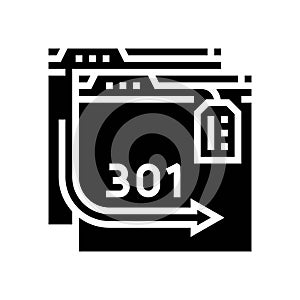 301 redirect seo glyph icon vector illustration