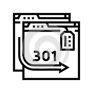 301 redirect seo line icon vector illustration