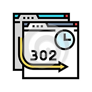 302 redirect seo color icon vector illustration