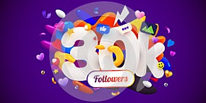 30k or 30000 followers thank you. Social Network friends, followers, Web user Thank you celebrate of subscribers or