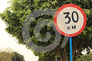 30KM sign road signal