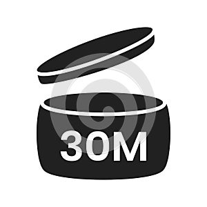 30m period after open pao icon sign flat style design vector illustration isolated on white background.