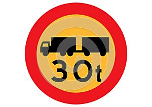 30t truck cars sign