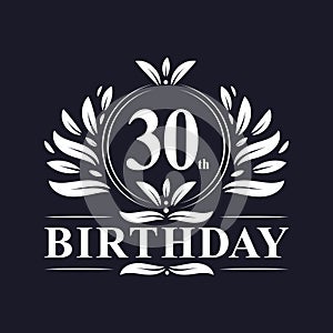 30th Birthday logo, 30 years Birthday celebration