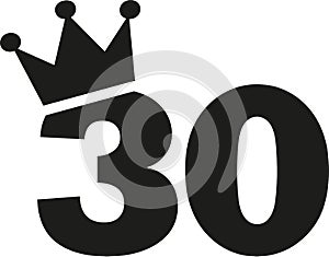 30th Birthday number crown