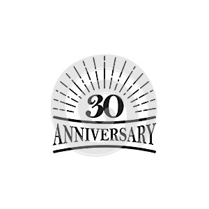 30th year anniversary emblem logo design template