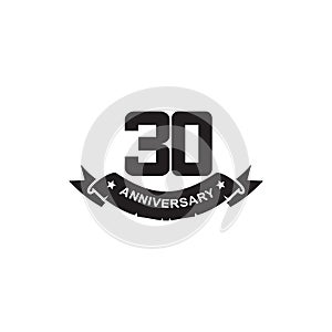 30th year anniversary emblem logo design vector template