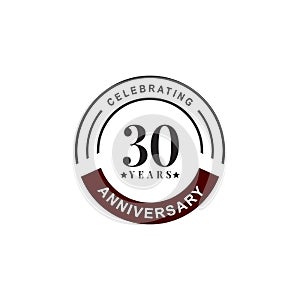 30th year anniversary emblem logo design vector template