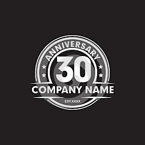 30th year anniversary emblem logo design vector template