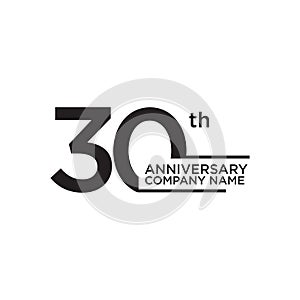 30th year anniversary icon logo design template