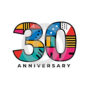 30th year celebrating anniversary logo design