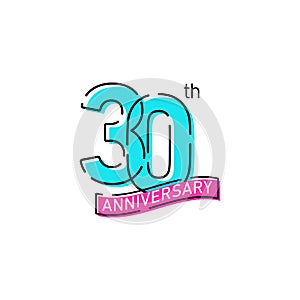 30th Years Anniversary Celebration Icon Vector Logo Design Template